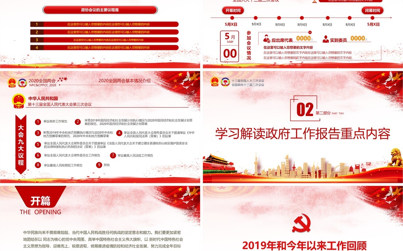 学习解读政府工作报告两会专题PPT模板