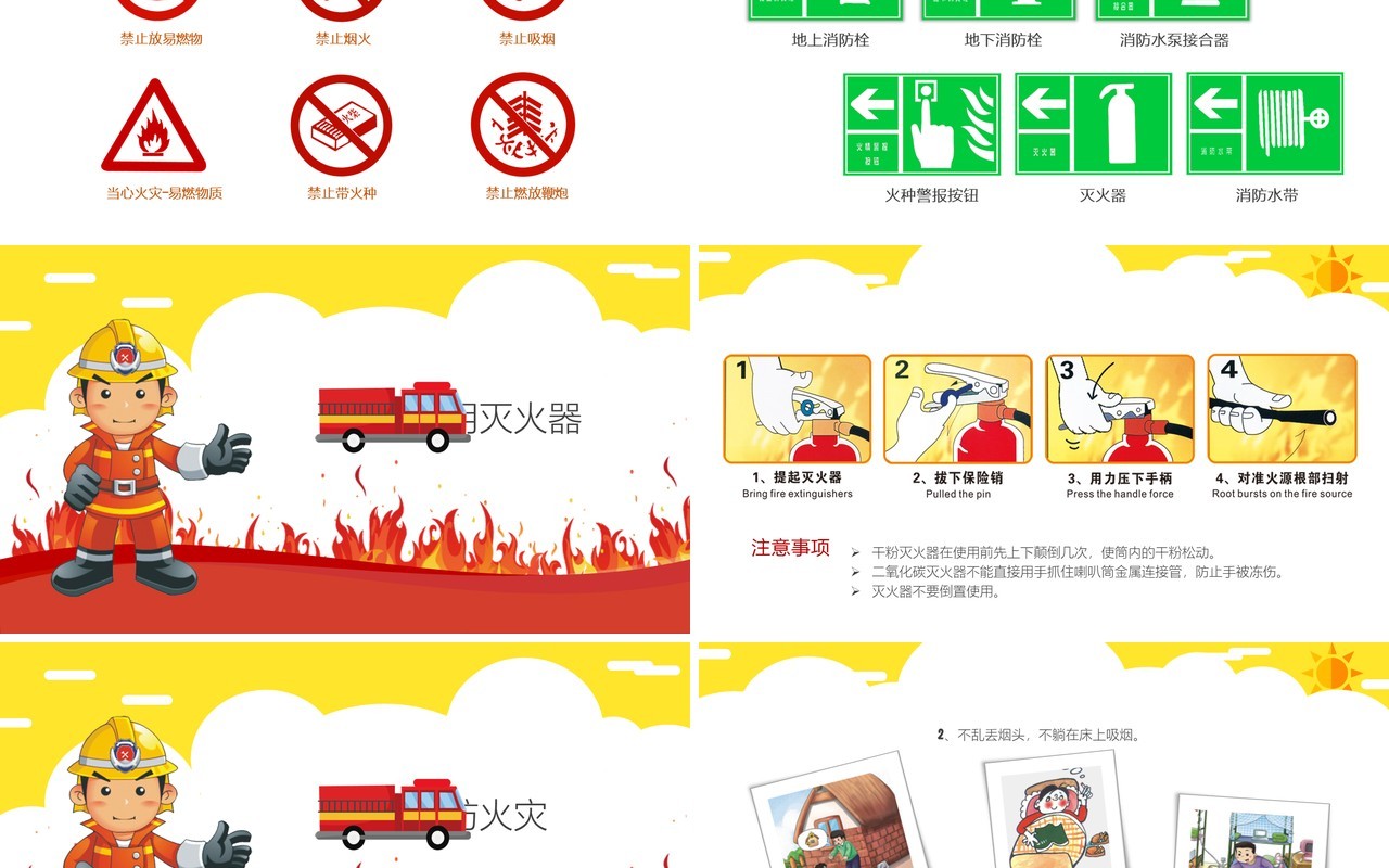 消防安全教育知识培训PPT模板