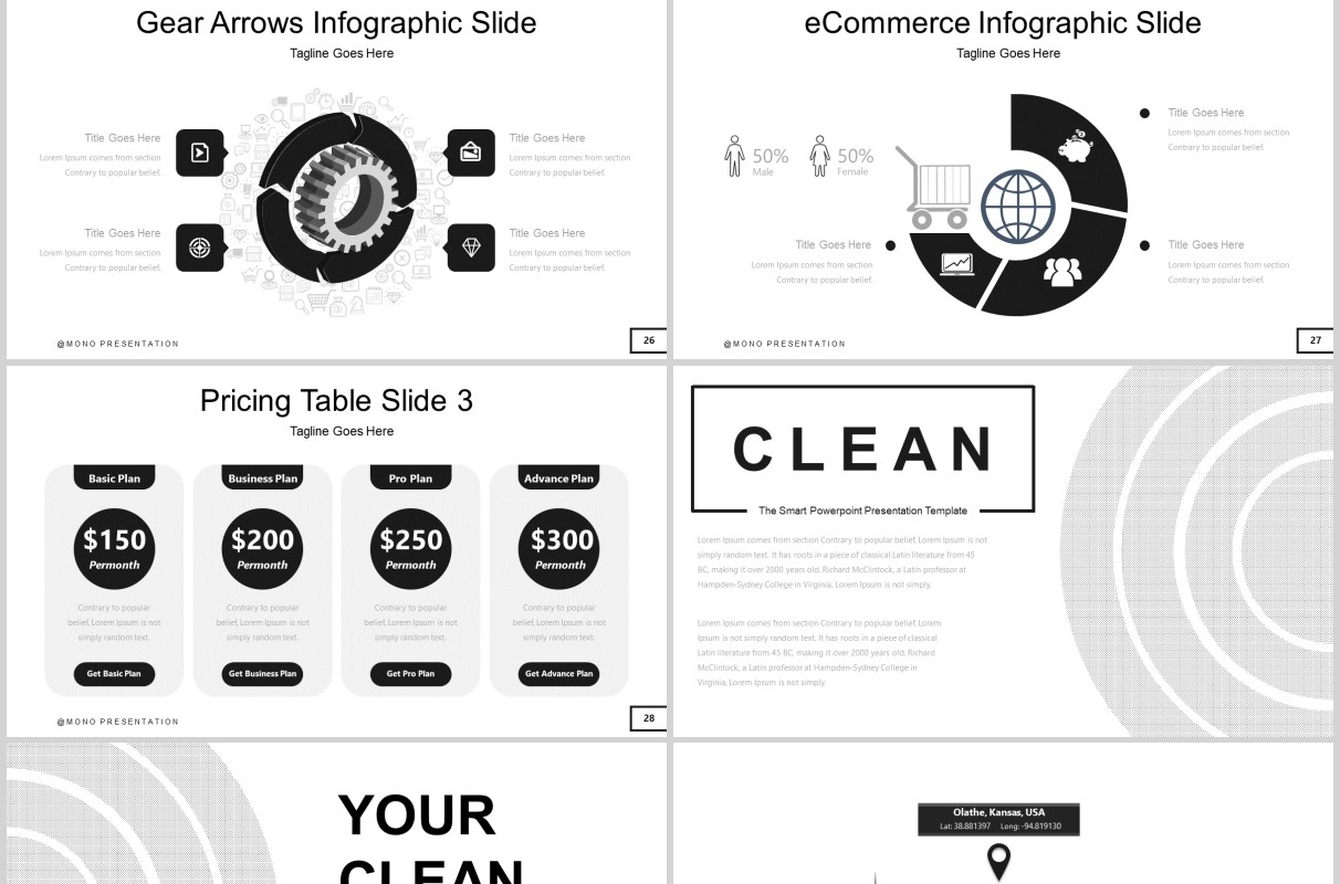 简洁公司产品介绍PPT模板版式设计Clean Powerpoint Template