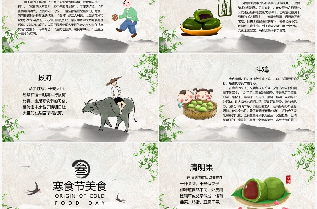 中国传统节日寒食节介绍PPT模板