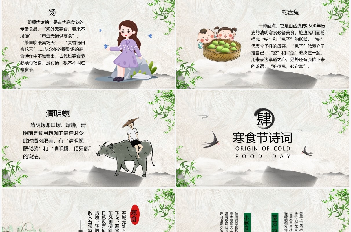 中国传统节日寒食节介绍PPT模板