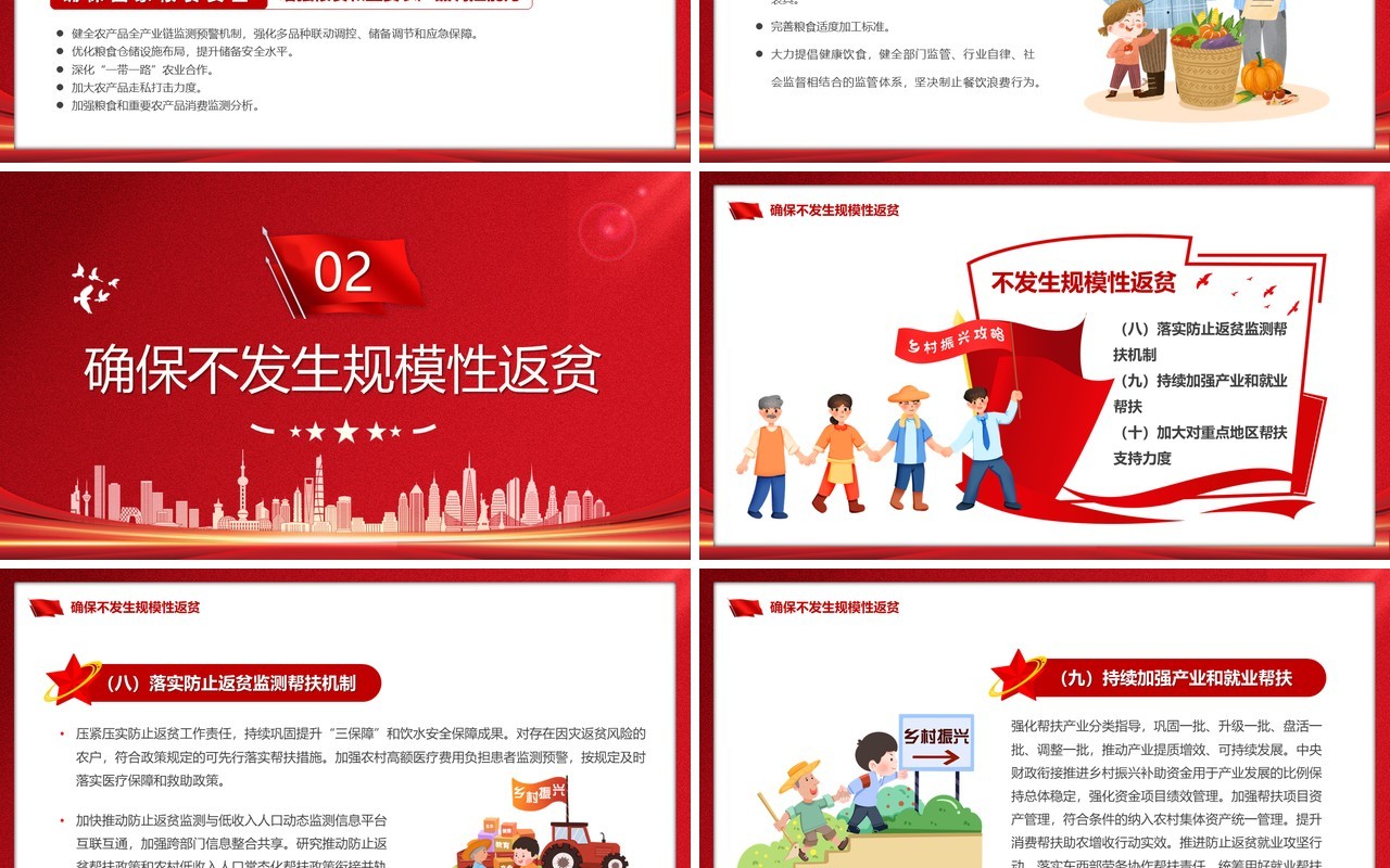 红色2024中央一号文件全文PPT模板