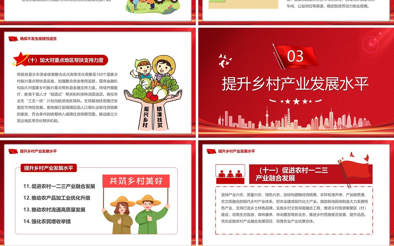红色2024中央一号文件全文PPT模板