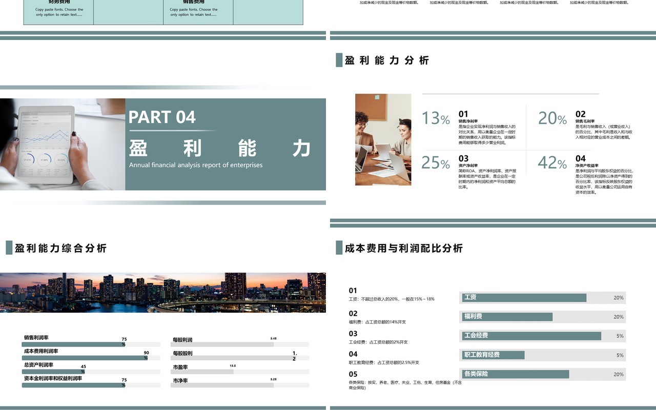 简约创意企业年度财务分析报告PPT模板