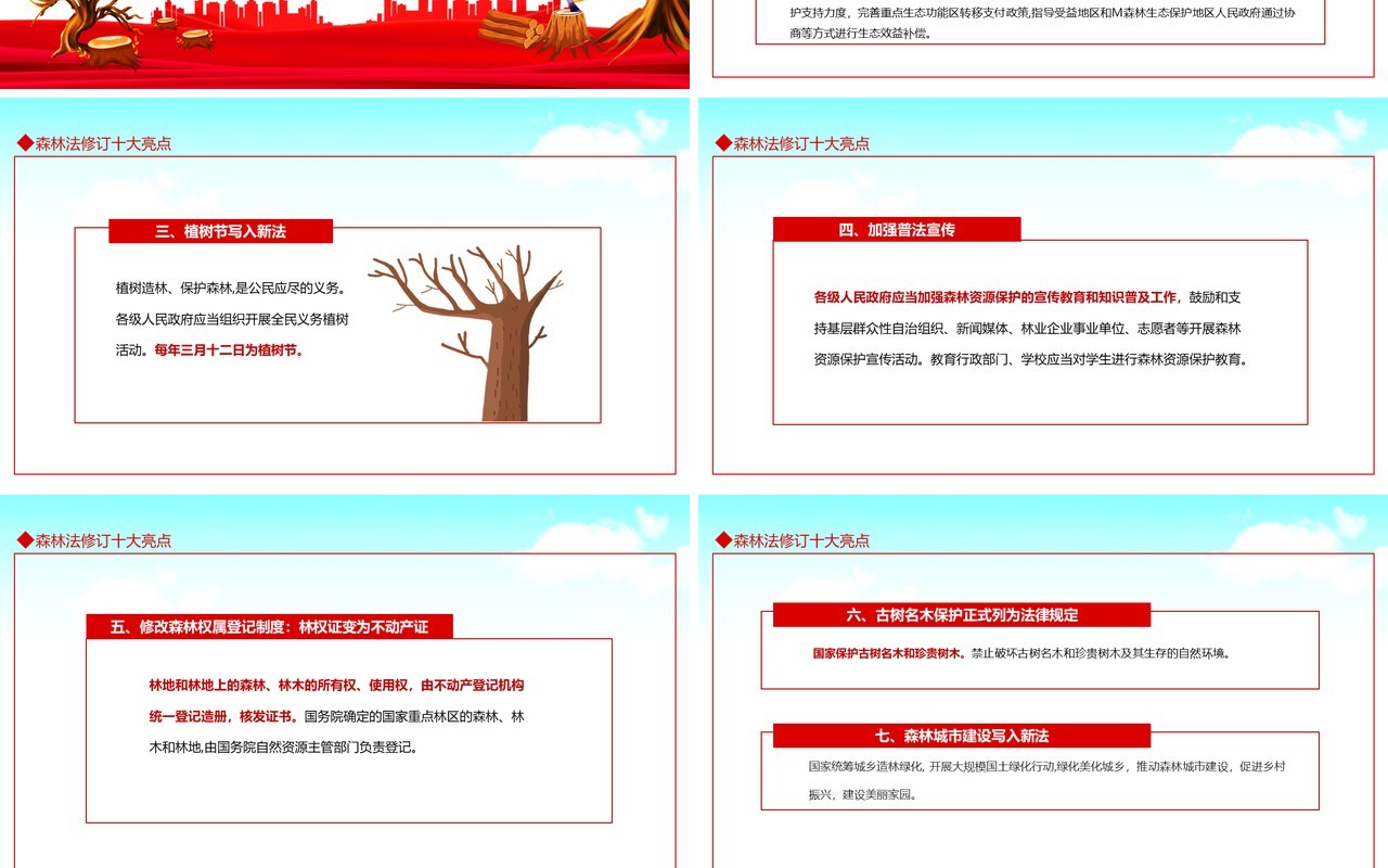 学习解读中华人民共和国森林法严格依法采伐手续禁止乱砍滥伐林木动态PPT模板