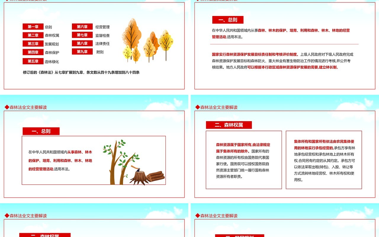 学习解读中华人民共和国森林法严格依法采伐手续禁止乱砍滥伐林木动态PPT模板