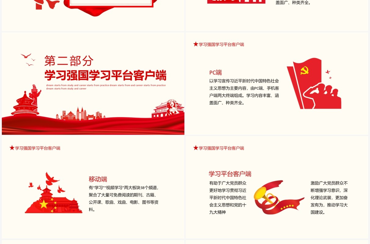 梦想从学习开始事业从实践起步学习强国平台学习指南动态PPT模板