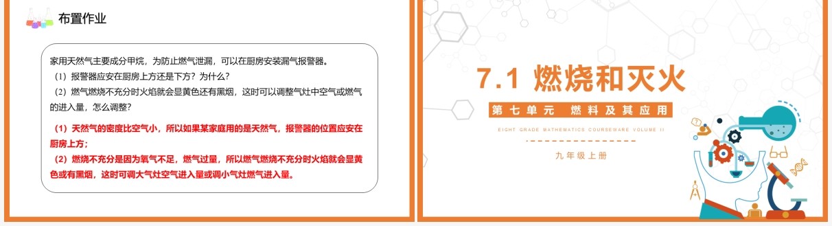部编版九年级化学上册燃烧和灭火课件PPT模板