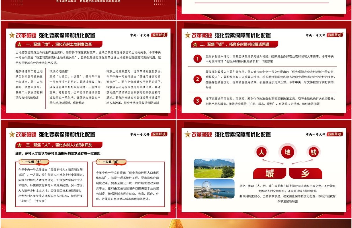 红色简约风2025年中央一号文件解读PPT模板