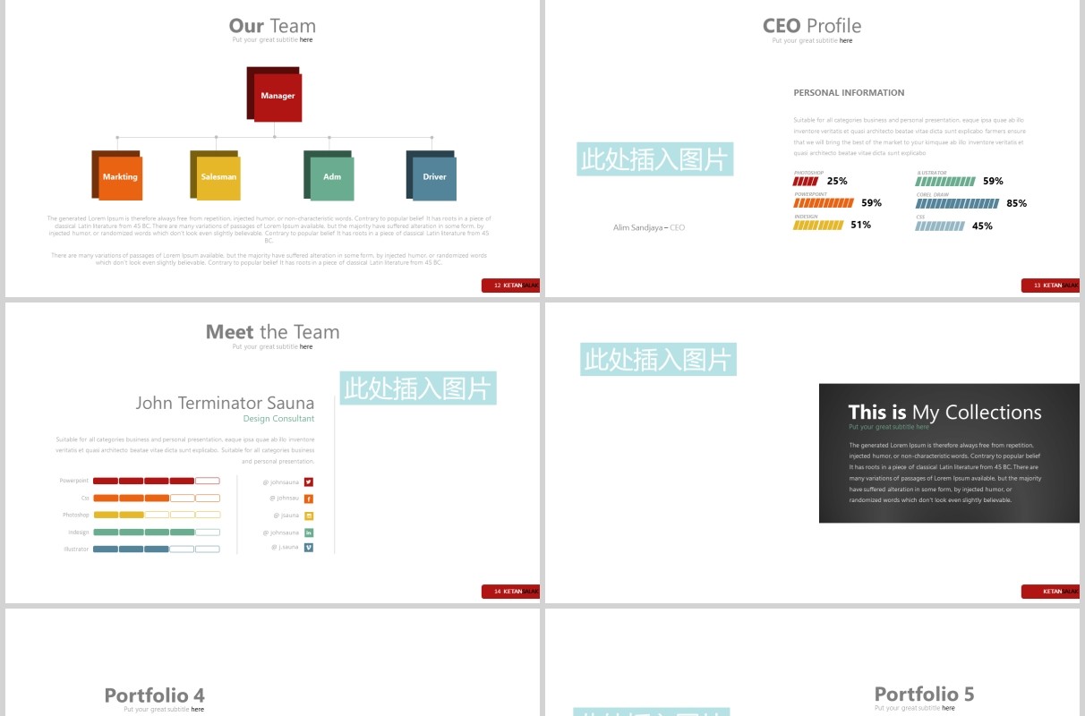 商务公司组织架构图时间轴PPT图表可插图排版模板素材Ketansalak Powerpoint