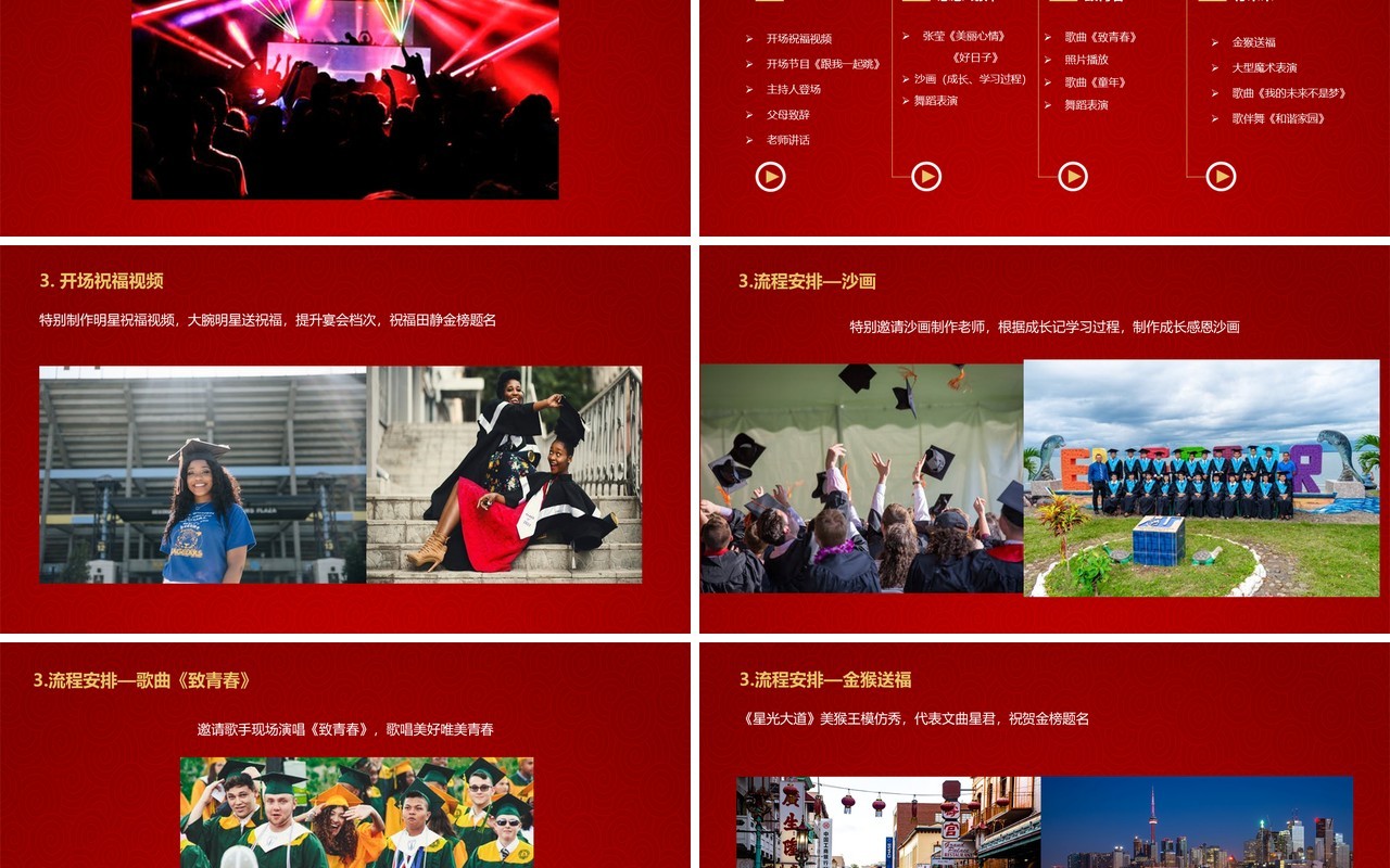 2021喜庆红色升学宴PPT模板