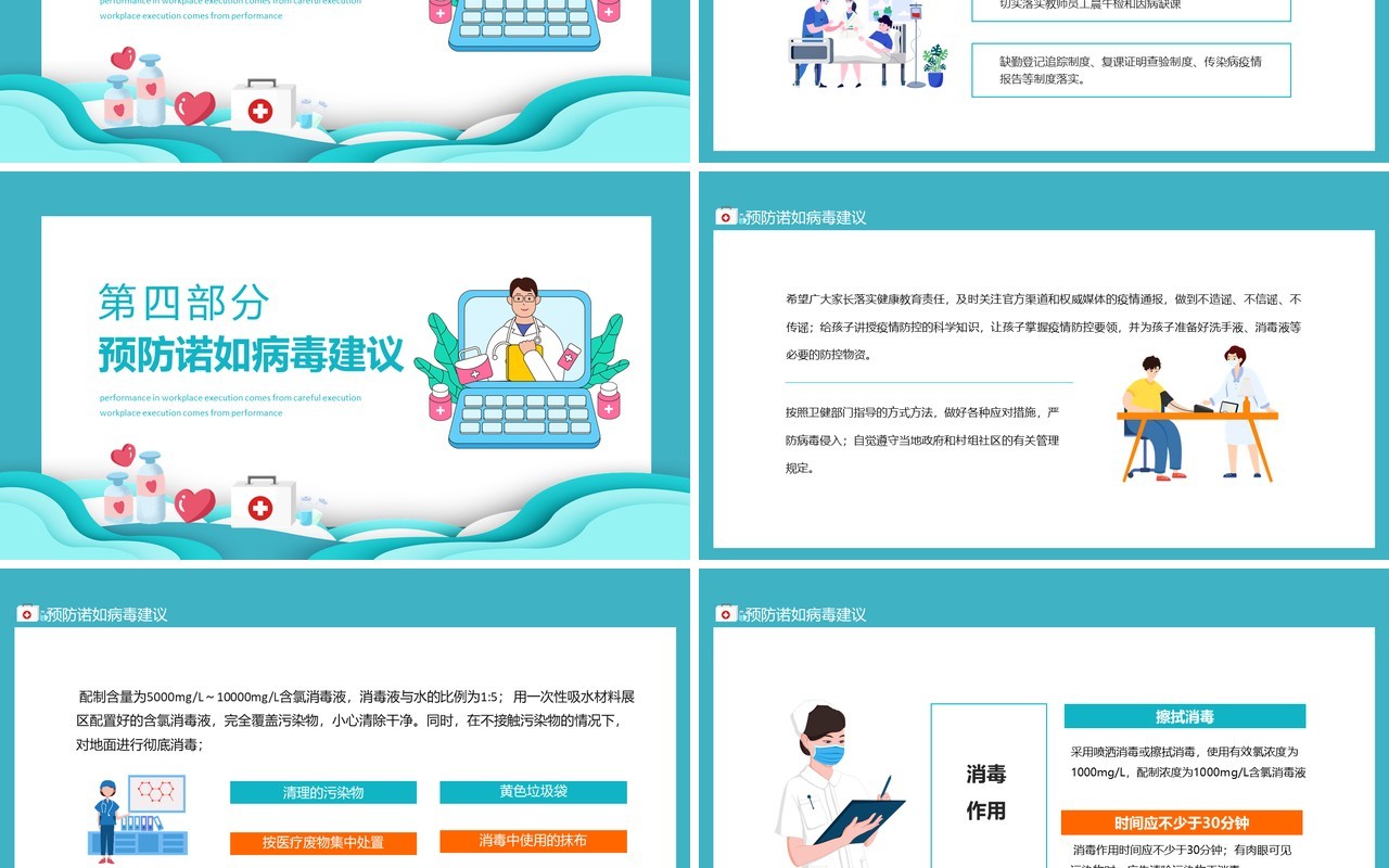防疫科普讲义防控诺如病毒主题班会动态PPT模板