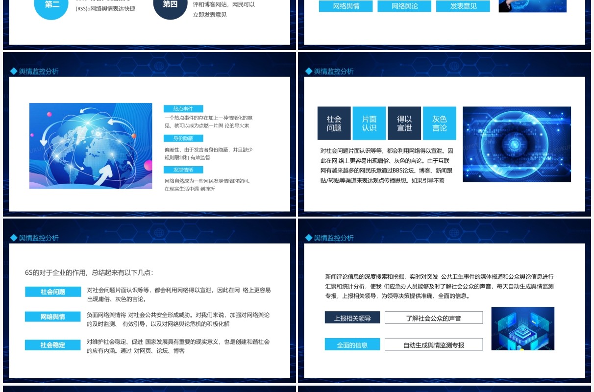 舆情监控分析整合互联网信息采集技术及信息智能处理技术动态PPT模板