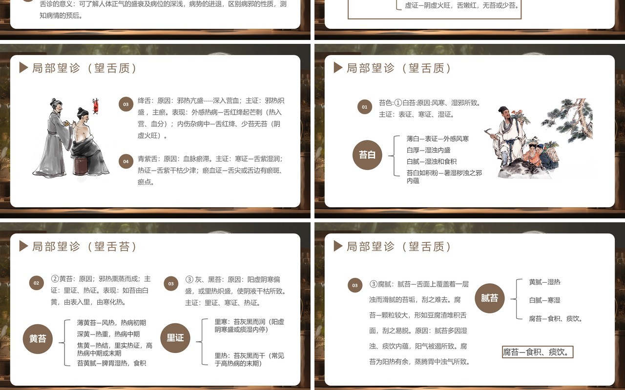 淡雅中国风传统文化中医四诊PPT模板