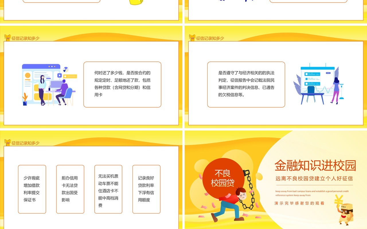 金融知识进校园远离不良校园贷建立个人好征信动态PPT模板