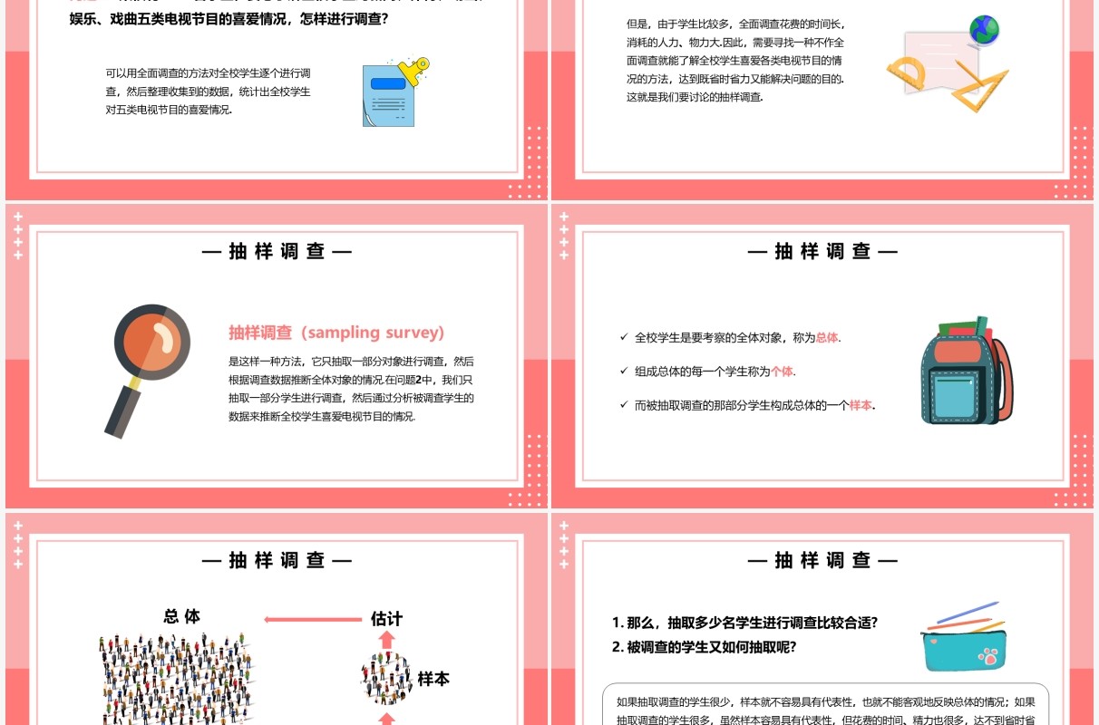 部编版七年级数学下册抽样调查课件PPT模板