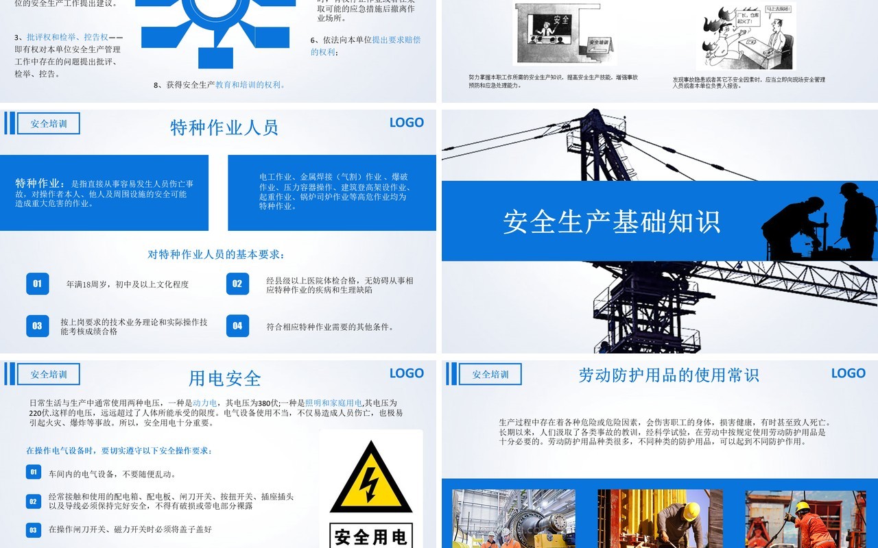 时尚安全培训安全生产PPT模板
