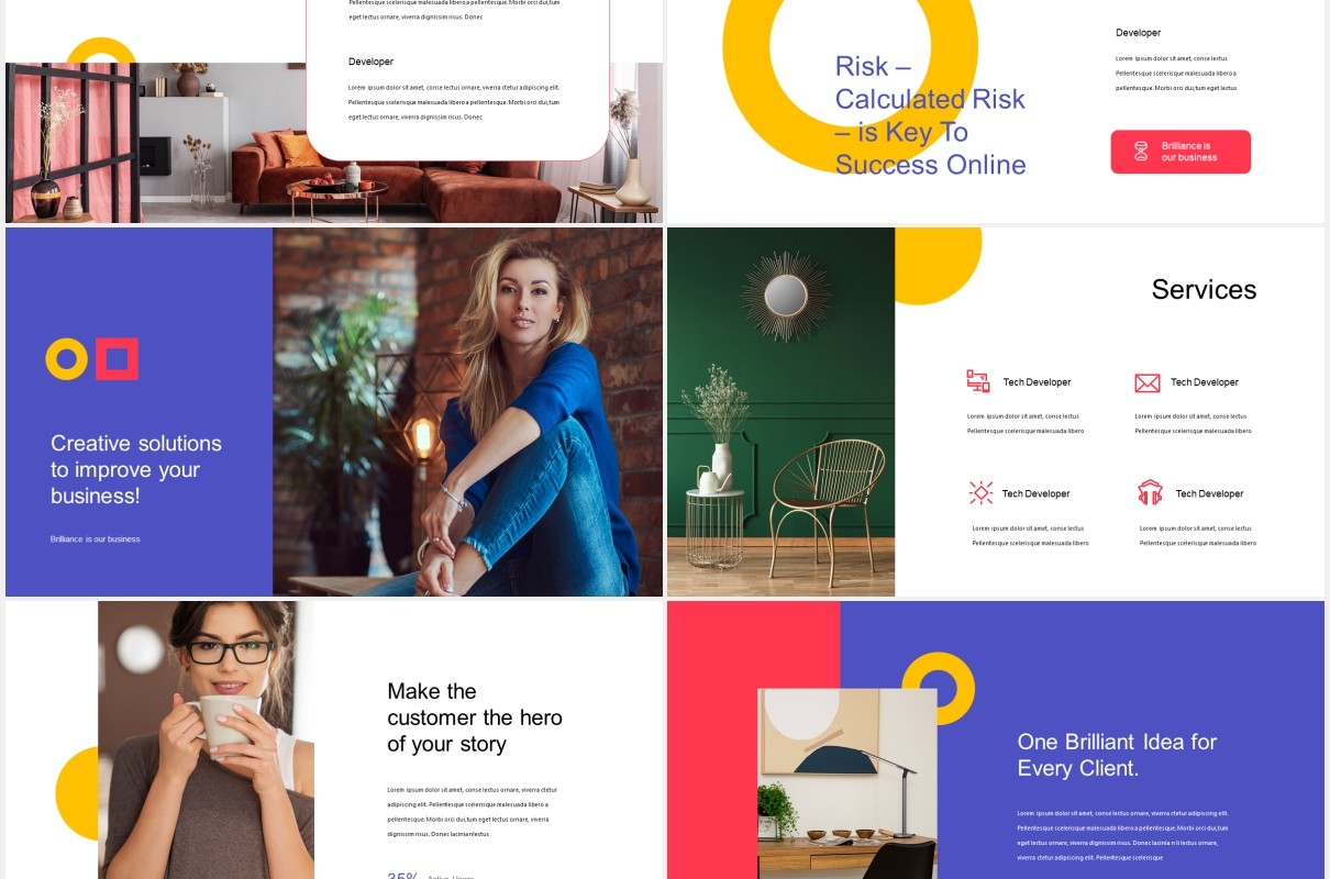 时尚现代公司宣传介绍PPT模板vesta modern powerpoint template