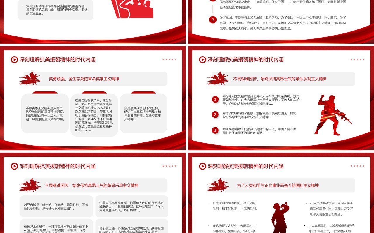 2023年抗美援朝精神主题党课学习PPT模板