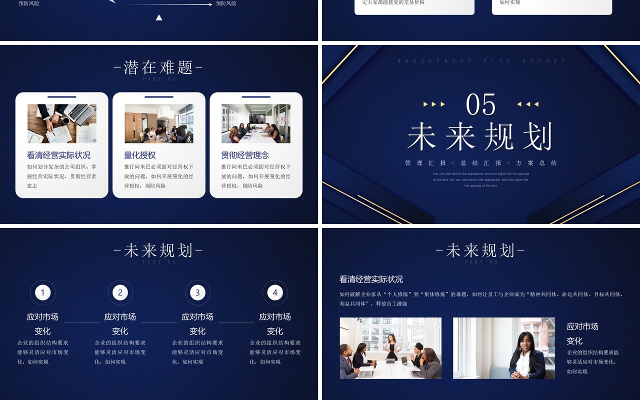 蓝色阿米巴经营模式公司管理方案汇报PPT模板