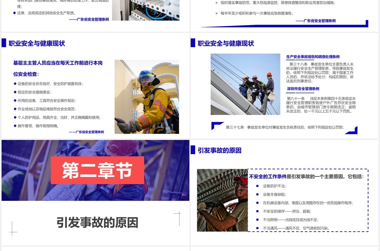 创意蓝色公司员工管理职业安全与健康管理培训课件PPT模板