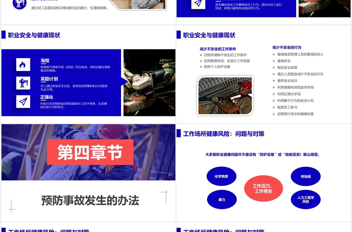 创意蓝色公司员工管理职业安全与健康管理培训课件PPT模板