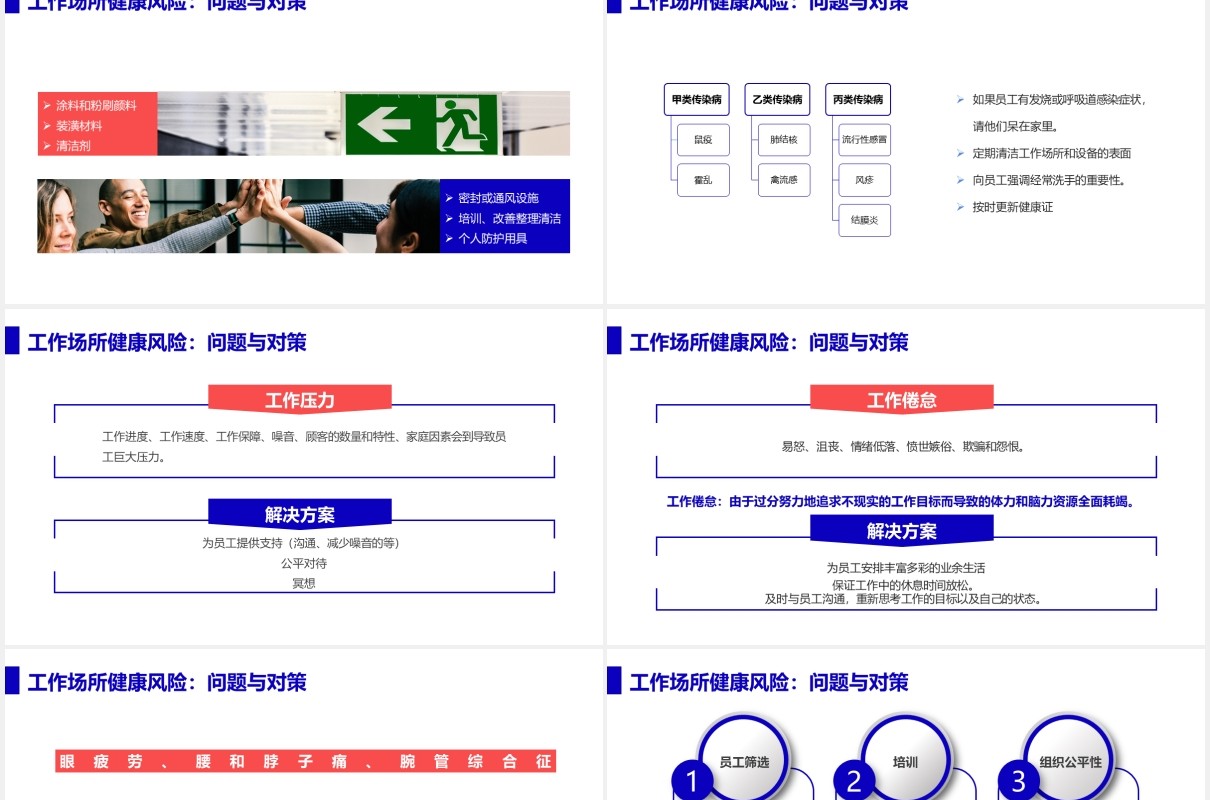 创意蓝色公司员工管理职业安全与健康管理培训课件PPT模板