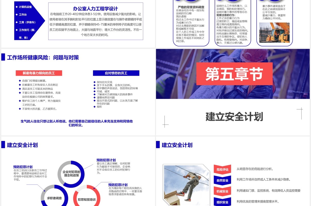 创意蓝色公司员工管理职业安全与健康管理培训课件PPT模板