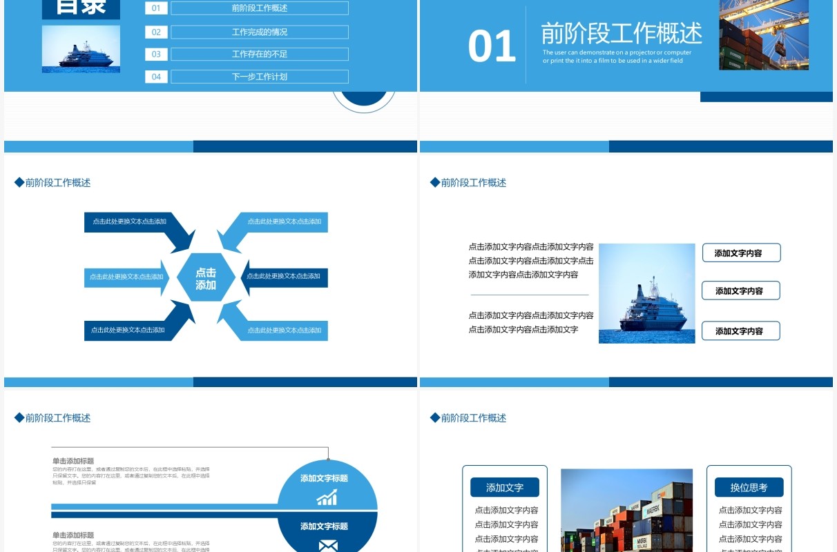 港口码头物流运输总结汇报动态PPT模板