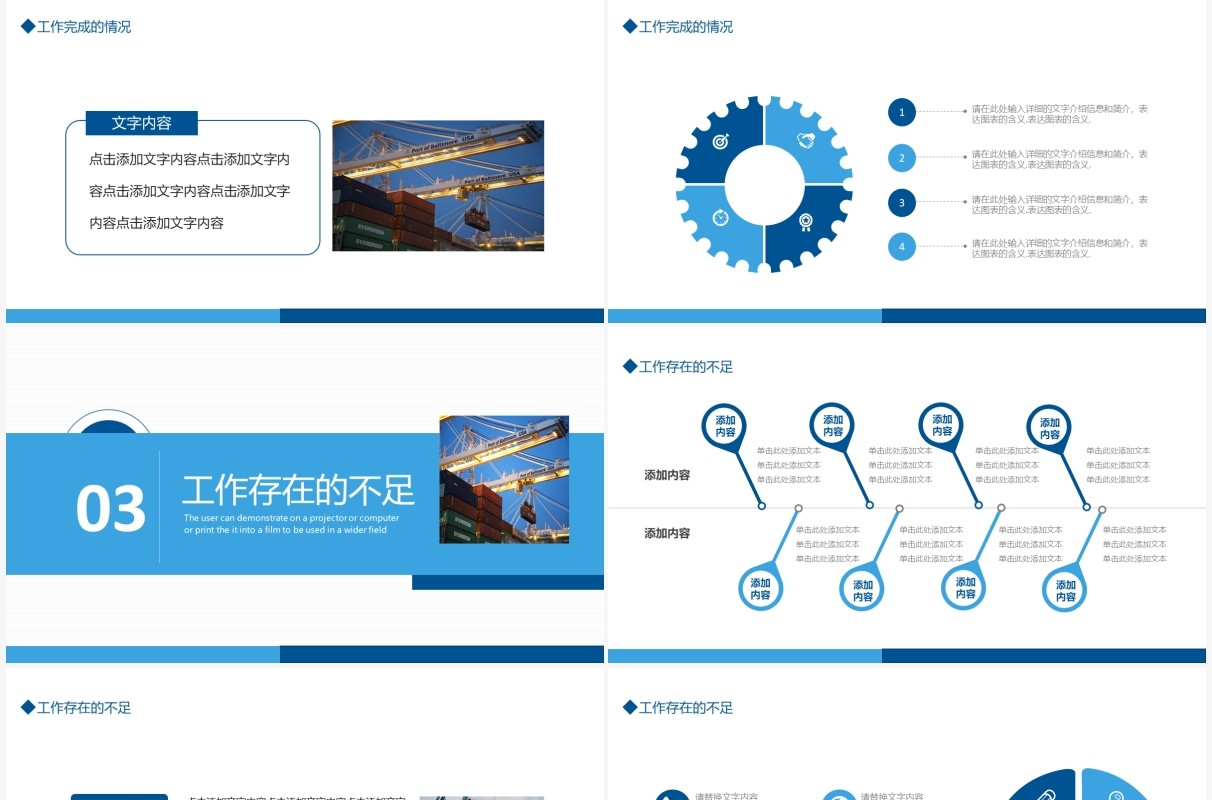 港口码头物流运输总结汇报动态PPT模板