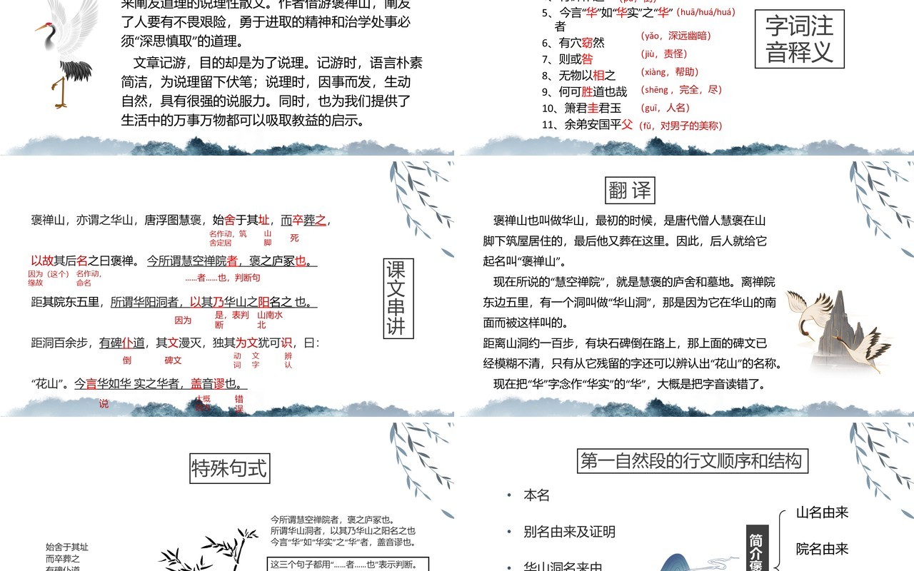 部编版高中语文必修二游褒禅山记课件PPT模板