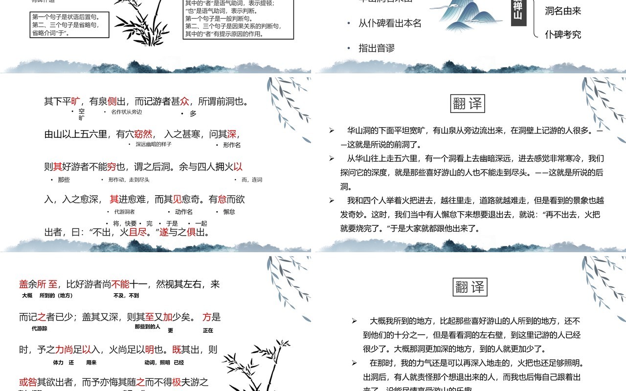 部编版高中语文必修二游褒禅山记课件PPT模板