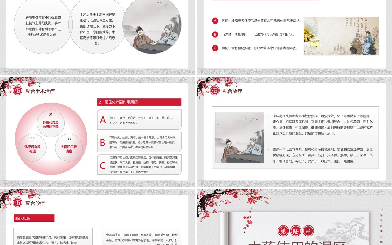 水墨中国风癌症患者中医治疗PPT模板