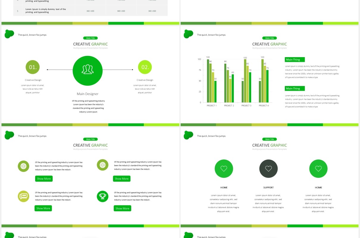 绿色商务工作计划总结汇报PPT国外模板Workspace - Powerpoint Template