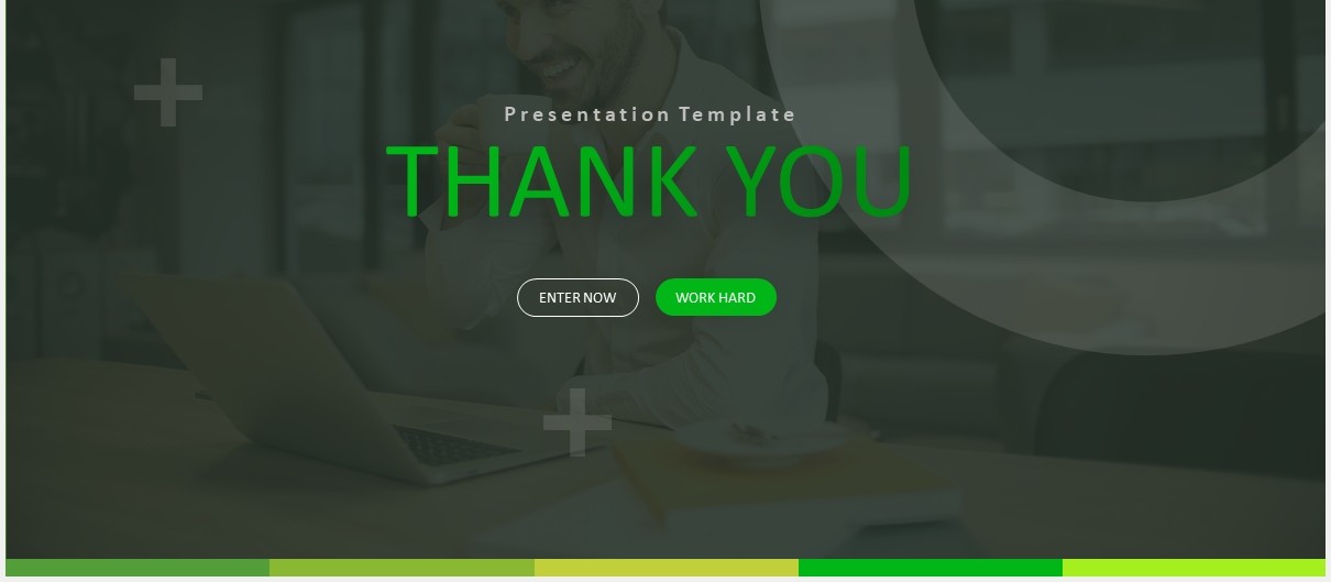 绿色商务工作计划总结汇报PPT国外模板Workspace - Powerpoint Template