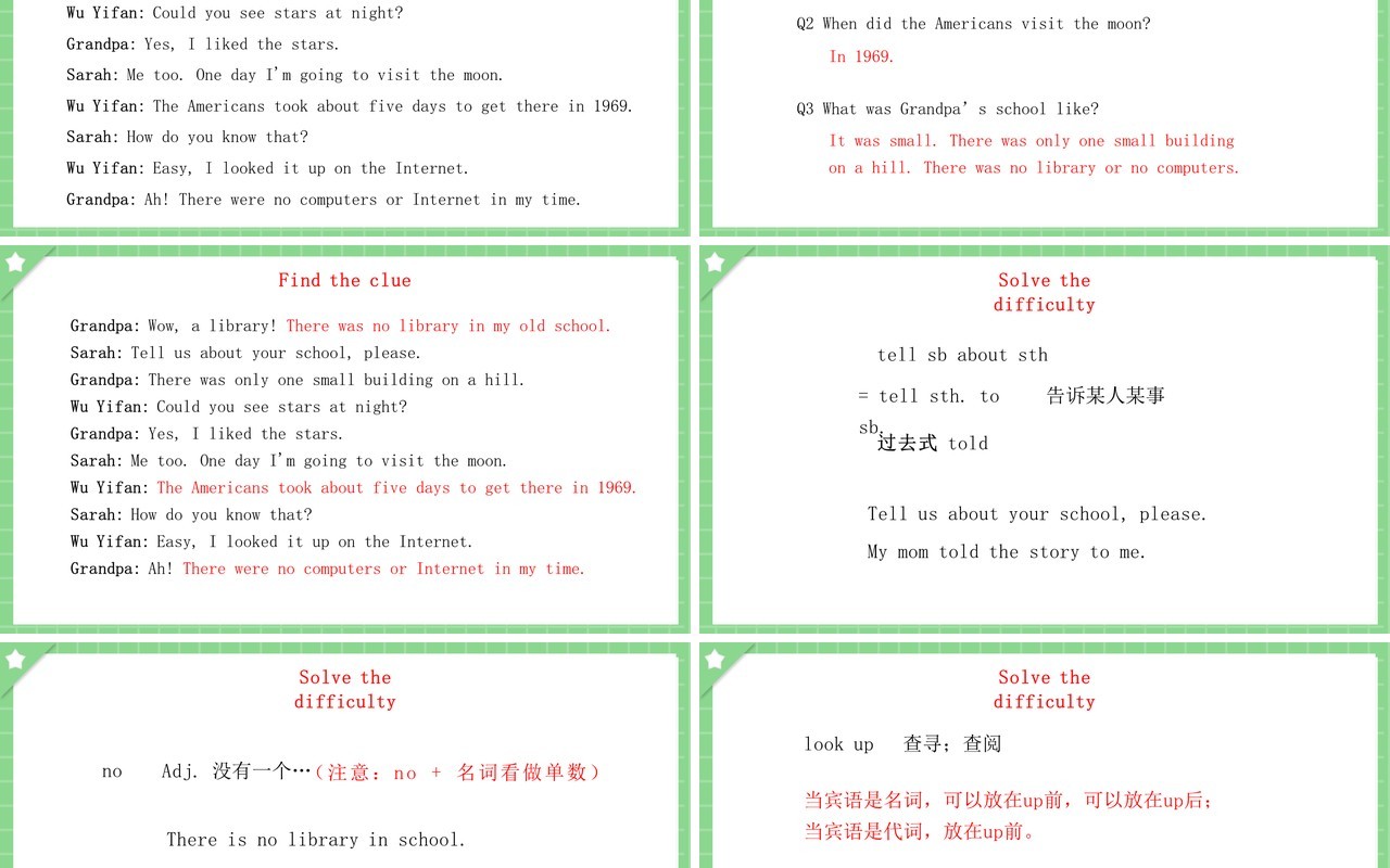 人教版六年级英语下册Then and Now第一课时教育课件PPT模板