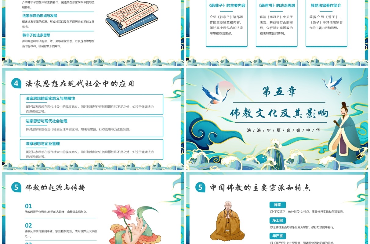 绿色中国风弘扬中国传统文化PPT模板