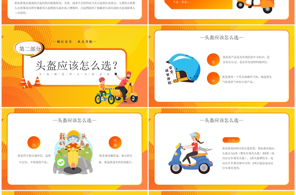 橙色卡通风2023年电动车新规PPT模板