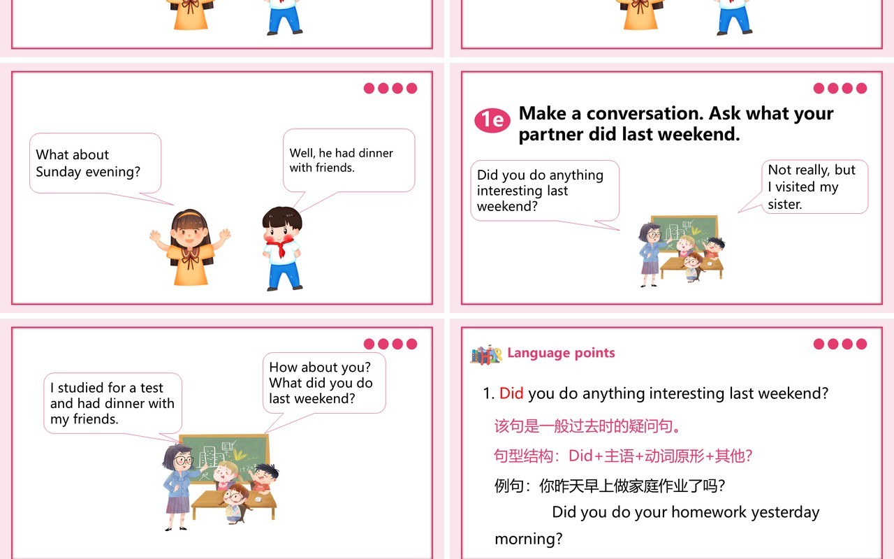 人教版七年级英语下册What did you do last weekend第三课时PPT模板