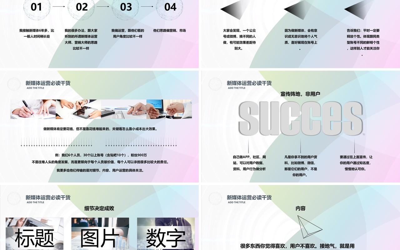新锐新媒体运营必读干货PPT模板
