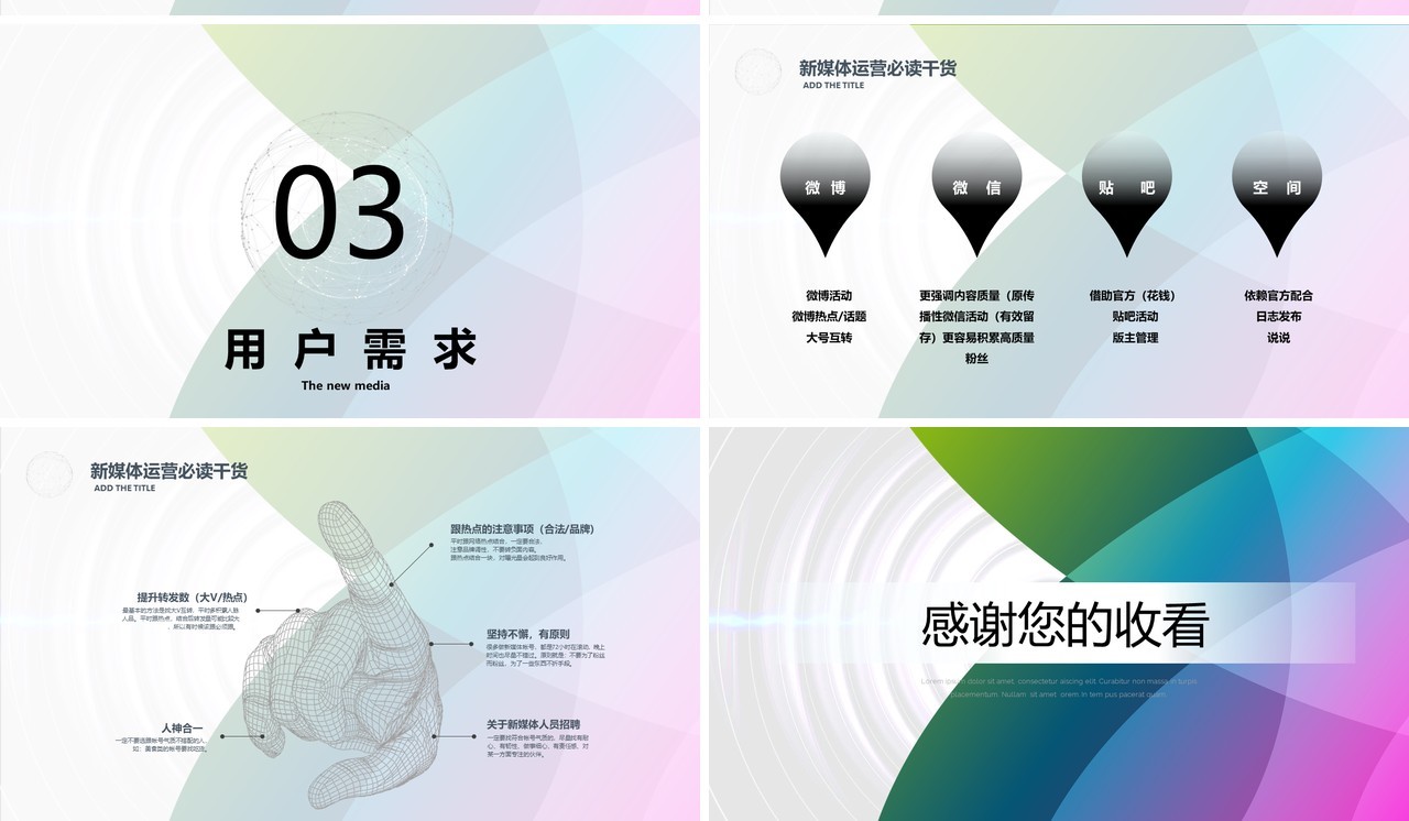 新锐新媒体运营必读干货PPT模板