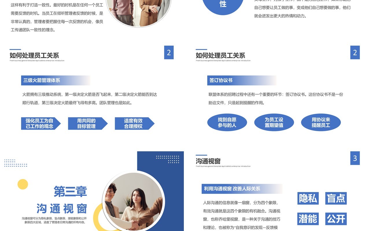 蓝色简约风可复制的领导力企业教育培训通用PPT模板