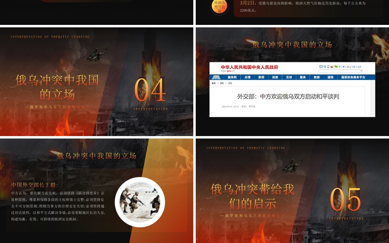 橙色简约风俄乌冲突专题解读PPT模板