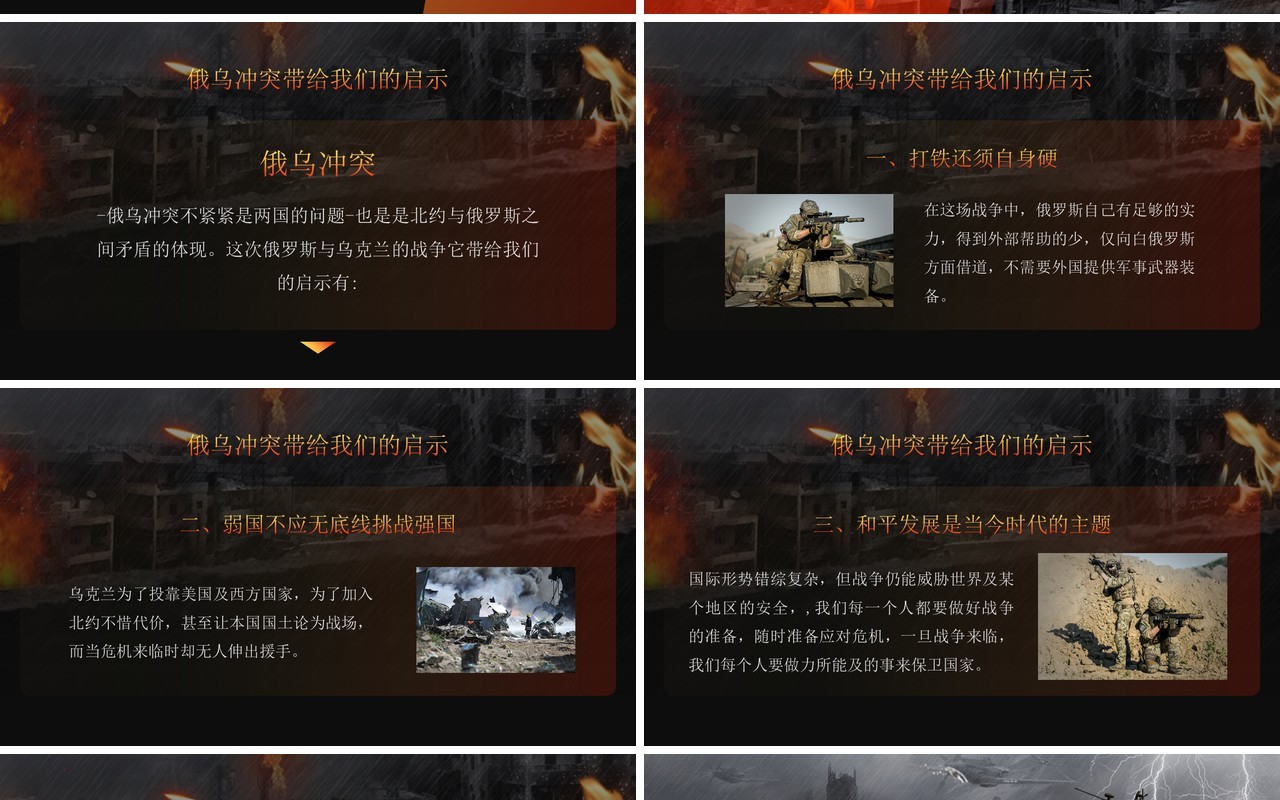 橙色简约风俄乌冲突专题解读PPT模板