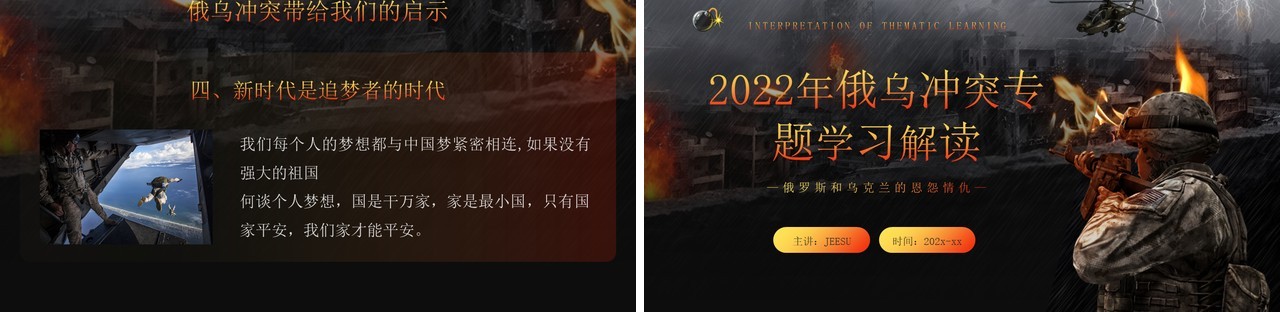 橙色简约风俄乌冲突专题解读PPT模板