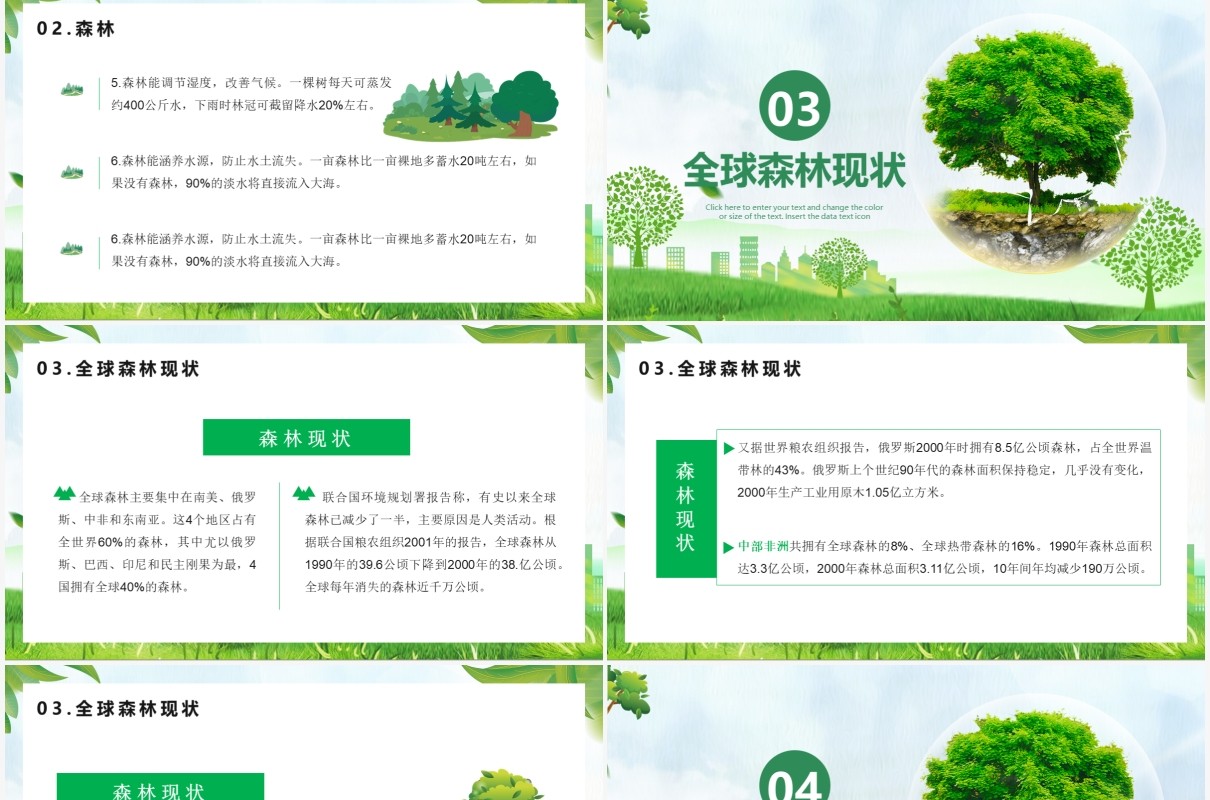2021世界森林日宣传介绍PPT模板