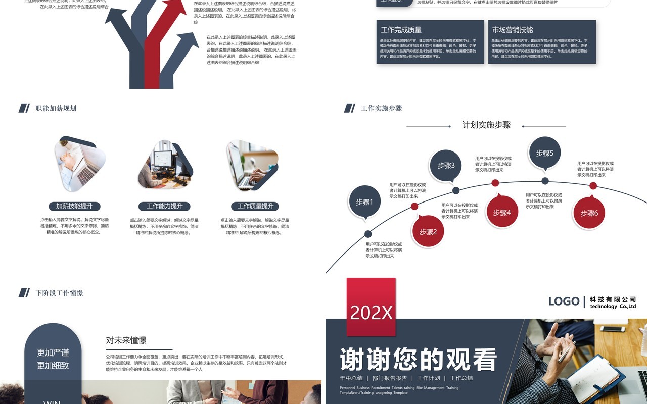 简约风年中工作总结汇报PPT模板