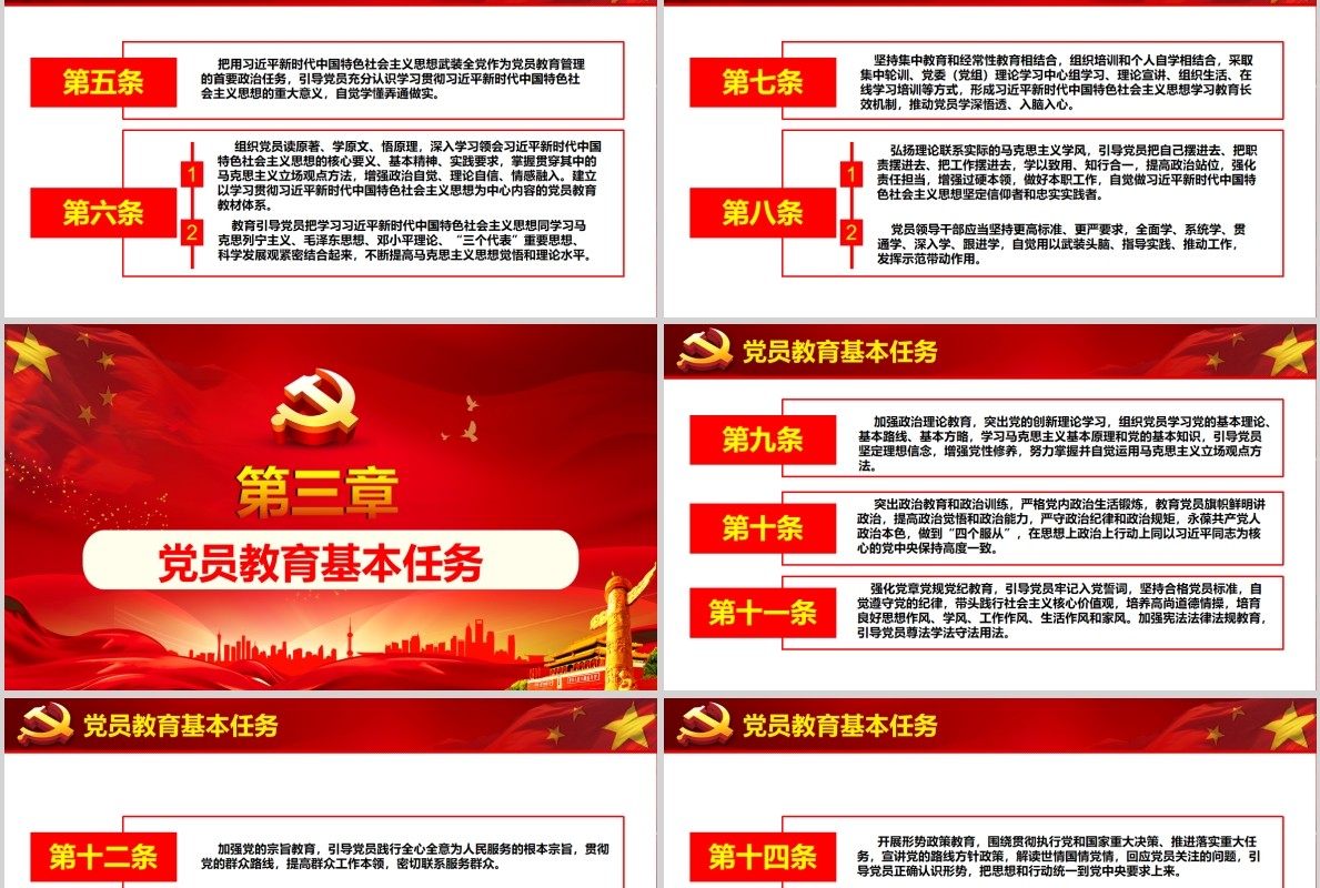 2019中国共产党党员教育管理工作条例党课PPT模板