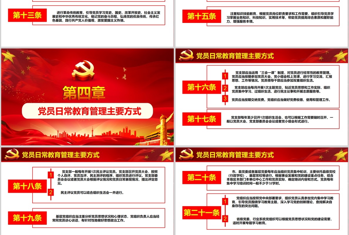 2019中国共产党党员教育管理工作条例党课PPT模板
