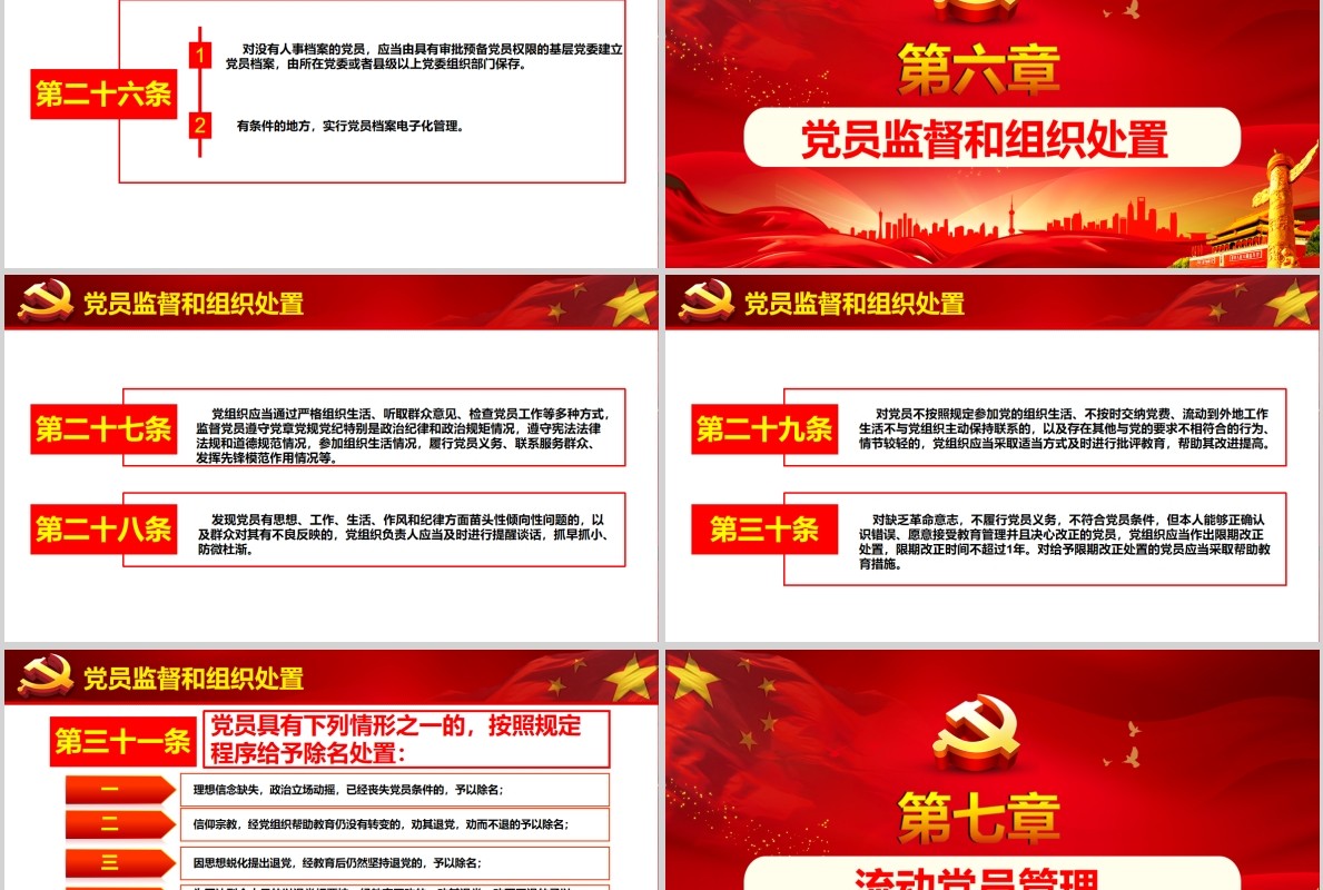 2019中国共产党党员教育管理工作条例党课PPT模板